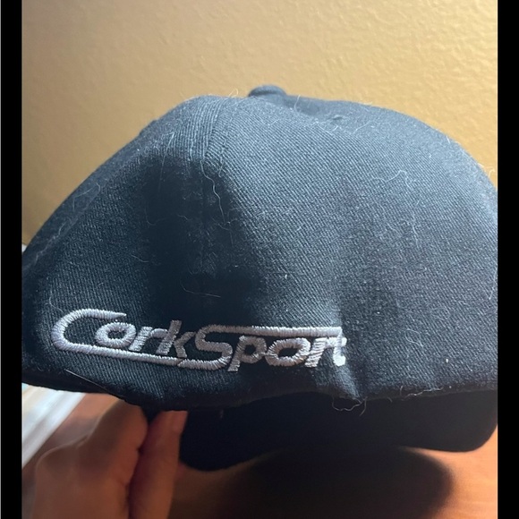 CorkSport Flexfit Hat Black Silver Embroidered L/XL - Picture 6 of 7